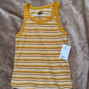 NWT SO Varsity Ribbed Striped Tank Top - Size S